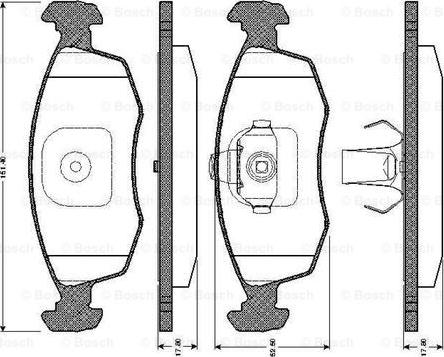 BOSCH 0 986 TB2 539 - Bremžu uzliku kompl., Disku bremzes www.autospares.lv