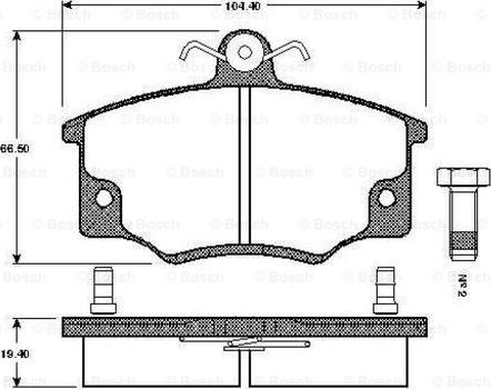 BOSCH 0 986 TB2 525 - Тормозные колодки, дисковые, комплект www.autospares.lv