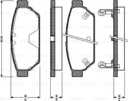 BOSCH 0 986 TB2 698 - Bremžu uzliku kompl., Disku bremzes www.autospares.lv