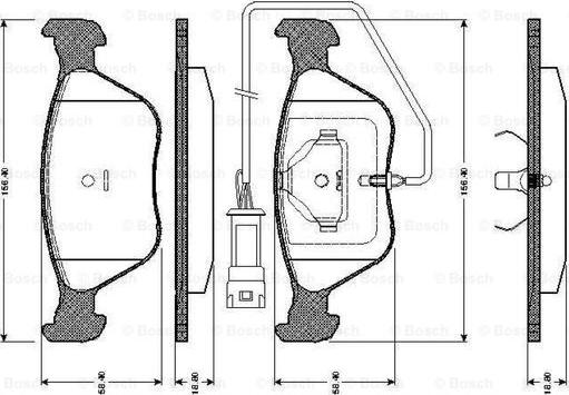 BOSCH 0 986 TB2 697 - Bremžu uzliku kompl., Disku bremzes www.autospares.lv