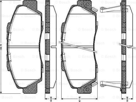 BOSCH 0 986 TB2 649 - Bremžu uzliku kompl., Disku bremzes autospares.lv