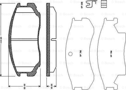 BOSCH 0 986 TB2 651 - Bremžu uzliku kompl., Disku bremzes www.autospares.lv