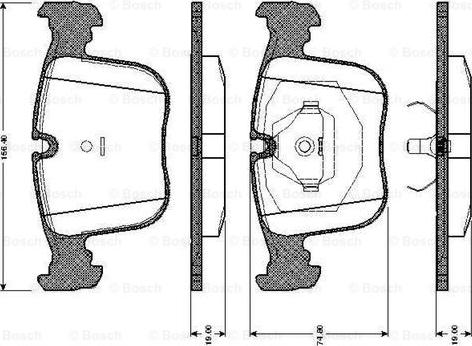 BOSCH 0 986 TB2 664 - Bremžu uzliku kompl., Disku bremzes www.autospares.lv