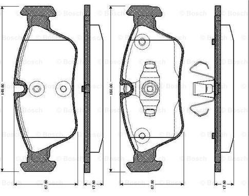 BOSCH 0 986 TB2 668 - Bremžu uzliku kompl., Disku bremzes autospares.lv