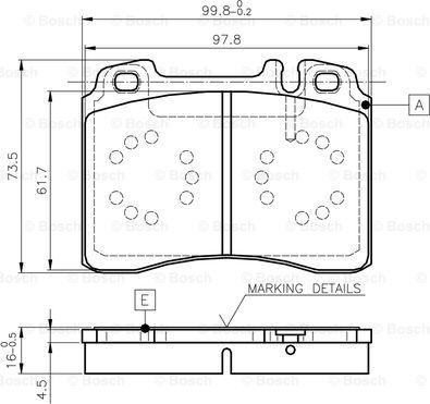 BOSCH 0 986 TB2 662 - Bremžu uzliku kompl., Disku bremzes autospares.lv