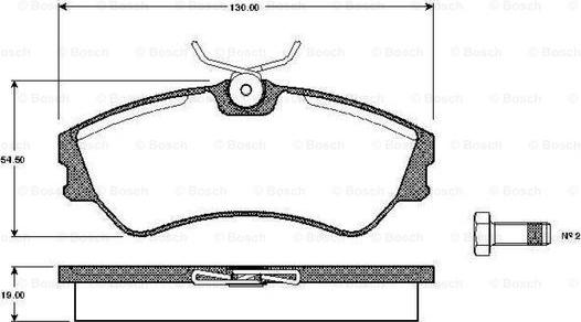 BOSCH 0 986 TB2 667 - Тормозные колодки, дисковые, комплект www.autospares.lv