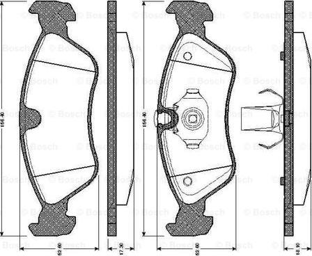 BOSCH 0 986 TB2 612 - Bremžu uzliku kompl., Disku bremzes www.autospares.lv