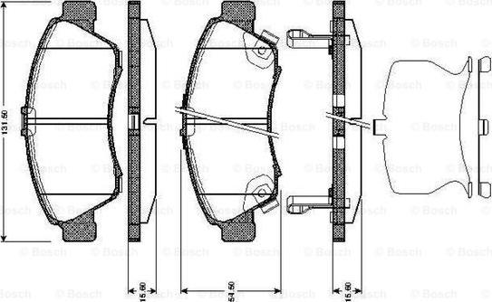 BOSCH 0 986 TB2 686 - Тормозные колодки, дисковые, комплект www.autospares.lv