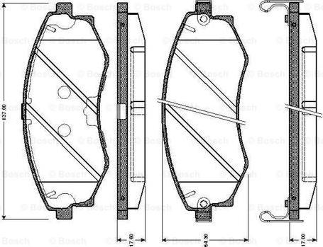 BOSCH 0 986 TB2 634 - Bremžu uzliku kompl., Disku bremzes autospares.lv