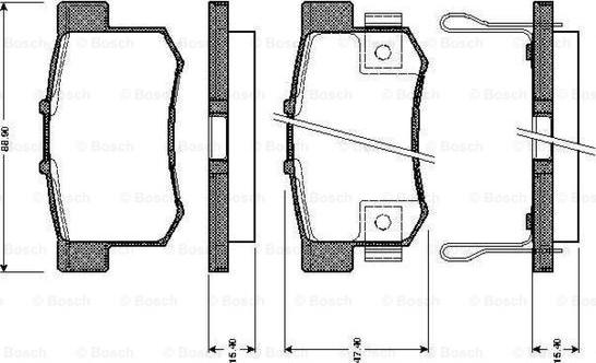 BOSCH 0 986 TB2 637 - Bremžu uzliku kompl., Disku bremzes www.autospares.lv