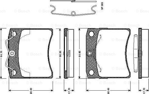 BOSCH 0 986 TB2 670 - Bremžu uzliku kompl., Disku bremzes autospares.lv