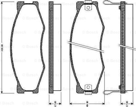 BOSCH 0 986 TB2 098 - Bremžu uzliku kompl., Disku bremzes autospares.lv