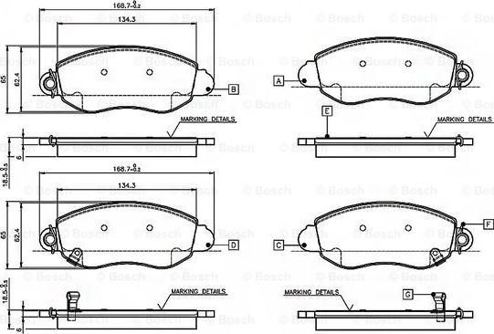 BOSCH 0 986 TB2 049 - Bremžu uzliku kompl., Disku bremzes www.autospares.lv