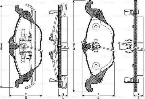 BOSCH 0 986 TB2 044 - Bremžu uzliku kompl., Disku bremzes www.autospares.lv