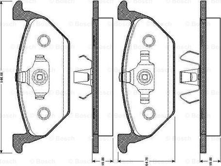 BOSCH 0 986 TB2 040 - Тормозные колодки, дисковые, комплект www.autospares.lv