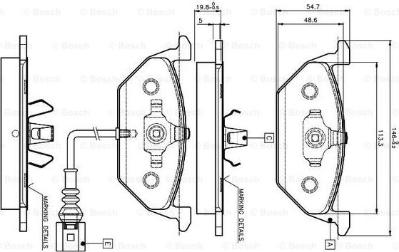 BOSCH 0 986 TB2 041 - Bremžu uzliku kompl., Disku bremzes www.autospares.lv