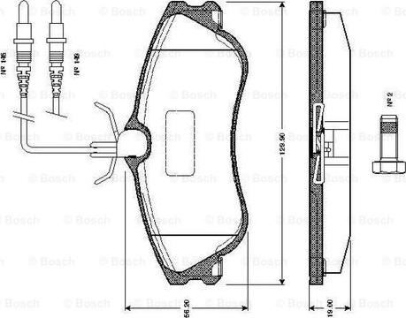 BOSCH 0 986 TB2 042 - Bremžu uzliku kompl., Disku bremzes autospares.lv