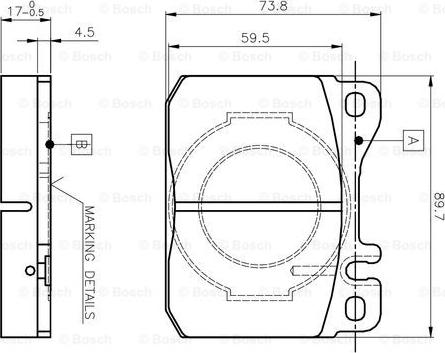 BOSCH 0 986 TB2 051 - Bremžu uzliku kompl., Disku bremzes autospares.lv