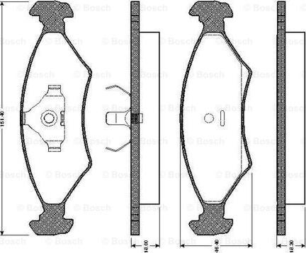 BOSCH 0 986 TB2 067 - Bremžu uzliku kompl., Disku bremzes autospares.lv