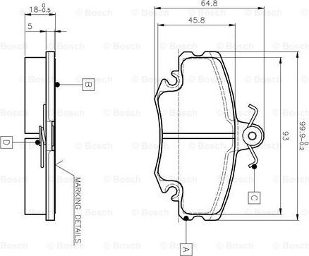 BOSCH 0 986 TB2 005 - Bremžu uzliku kompl., Disku bremzes www.autospares.lv