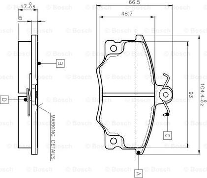 BOSCH 0 986 TB2 006 - Bremžu uzliku kompl., Disku bremzes www.autospares.lv