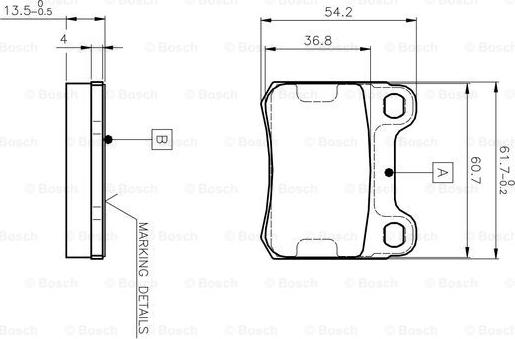 BOSCH 0 986 TB2 007 - Bremžu uzliku kompl., Disku bremzes www.autospares.lv