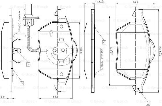 BOSCH 0 986 TB2 018 - Тормозные колодки, дисковые, комплект www.autospares.lv