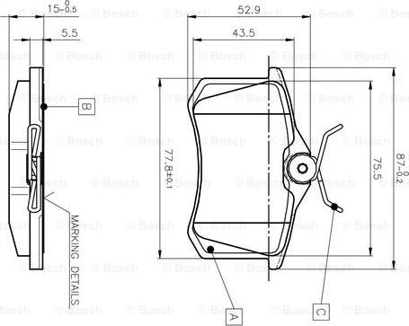 BOSCH 0 986 TB2 012 - Brake Pad Set, disc brake www.autospares.lv