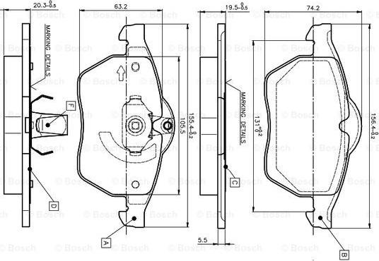 BOSCH 0 986 TB2 017 - Тормозные колодки, дисковые, комплект www.autospares.lv