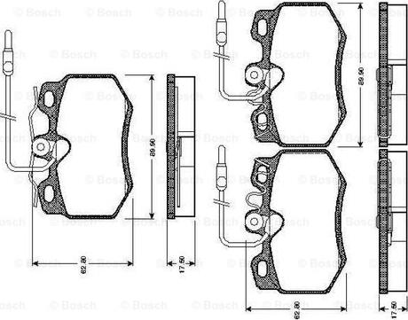 BOSCH 0 986 TB2 088 - Bremžu uzliku kompl., Disku bremzes autospares.lv