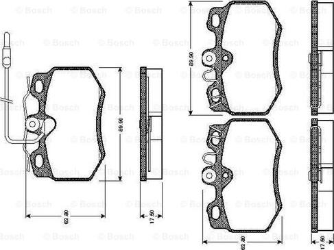 BOSCH 0 986 TB2 087 - Bremžu uzliku kompl., Disku bremzes www.autospares.lv