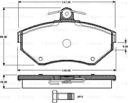 BOSCH 0 986 TB2 039 - Тормозные колодки, дисковые, комплект www.autospares.lv