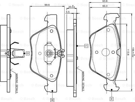 BOSCH 0 986 TB2 034 - Bremžu uzliku kompl., Disku bremzes www.autospares.lv