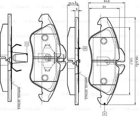 BOSCH 0 986 TB2 030 - Тормозные колодки, дисковые, комплект www.autospares.lv