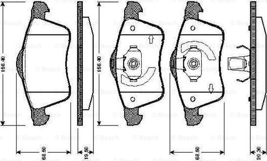 BOSCH 0 986 TB2 038 - Bremžu uzliku kompl., Disku bremzes autospares.lv