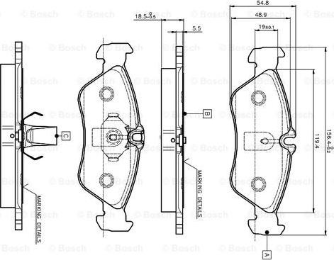 BOSCH 0 986 TB2 032 - Brake Pad Set, disc brake www.autospares.lv