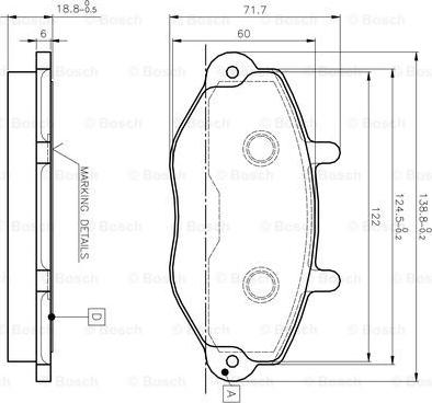 BOSCH 0 986 TB2 020 - Bremžu uzliku kompl., Disku bremzes www.autospares.lv