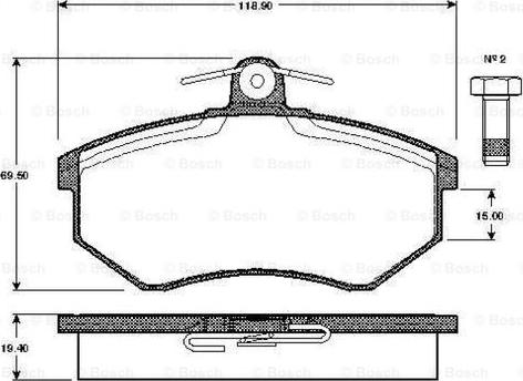 BOSCH 0 986 TB2 070 - Bremžu uzliku kompl., Disku bremzes autospares.lv