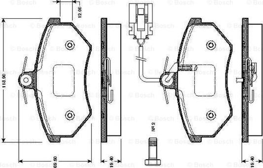 BOSCH 0 986 TB2 072 - Тормозные колодки, дисковые, комплект www.autospares.lv