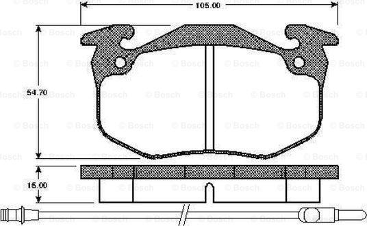 BOSCH 0 986 TB2 077 - Bremžu uzliku kompl., Disku bremzes autospares.lv