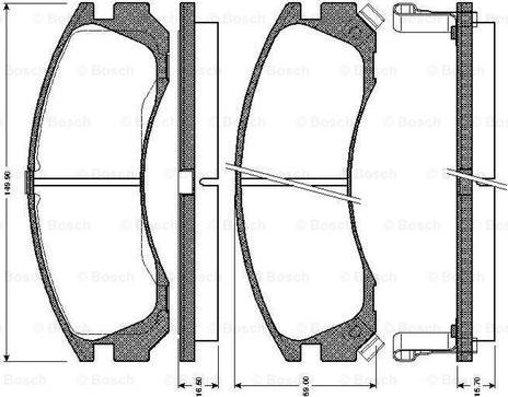 BOSCH 0 986 TB2 195 - Bremžu uzliku kompl., Disku bremzes www.autospares.lv