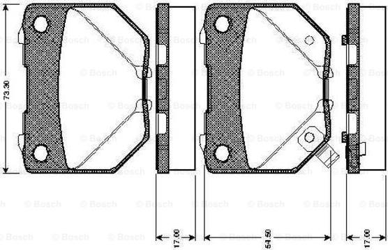 BOSCH 0 986 TB2 198 - Bremžu uzliku kompl., Disku bremzes autospares.lv