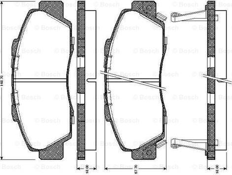 BOSCH 0 986 TB2 193 - Тормозные колодки, дисковые, комплект www.autospares.lv