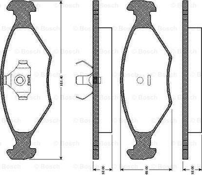 BOSCH 0 986 TB2 155 - Brake Pad Set, disc brake www.autospares.lv