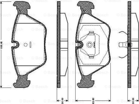 BOSCH 0 986 TB2 151 - Bremžu uzliku kompl., Disku bremzes autospares.lv