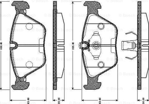 BOSCH 0 986 TB2 153 - Тормозные колодки, дисковые, комплект www.autospares.lv