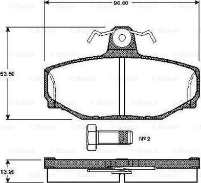 BOSCH 0 986 TB2 164 - Bremžu uzliku kompl., Disku bremzes www.autospares.lv