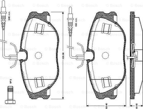 BOSCH 0 986 TB2 166 - Bremžu uzliku kompl., Disku bremzes www.autospares.lv