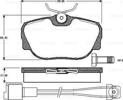 BOSCH 0 986 TB2 163 - Bremžu uzliku kompl., Disku bremzes autospares.lv