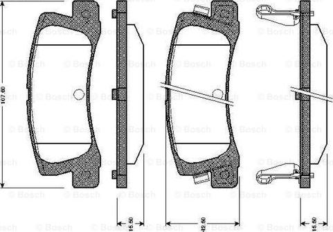 BOSCH 0 986 TB2 109 - Тормозные колодки, дисковые, комплект www.autospares.lv